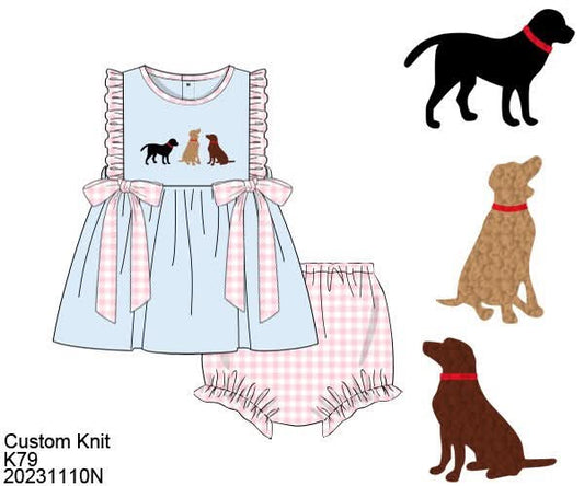 RTS: French Knot Labs- Girls Knit Bloomer Set