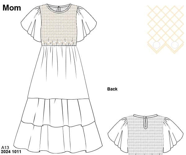 Pre Order 148: Hattie Heirloom- Mom/Mini Woven Maxi Length Dress