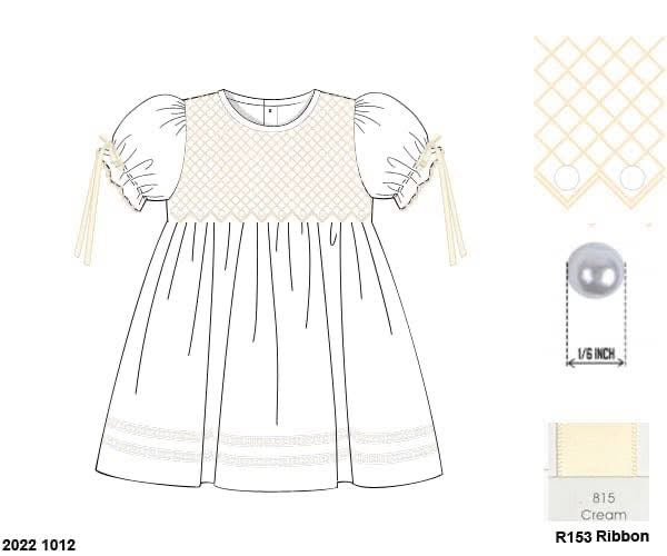 Pre Order 148: Hattie Heirloom- Girls Geometric Smocked Woven Dress