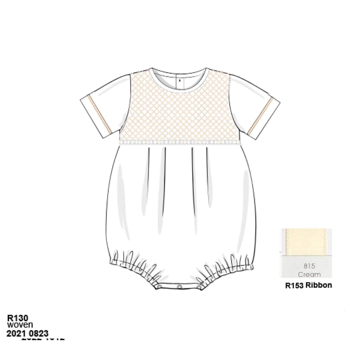 Pre Order 148: Hattie Heirloom- Boys Geometric Smocked Woven Bubble