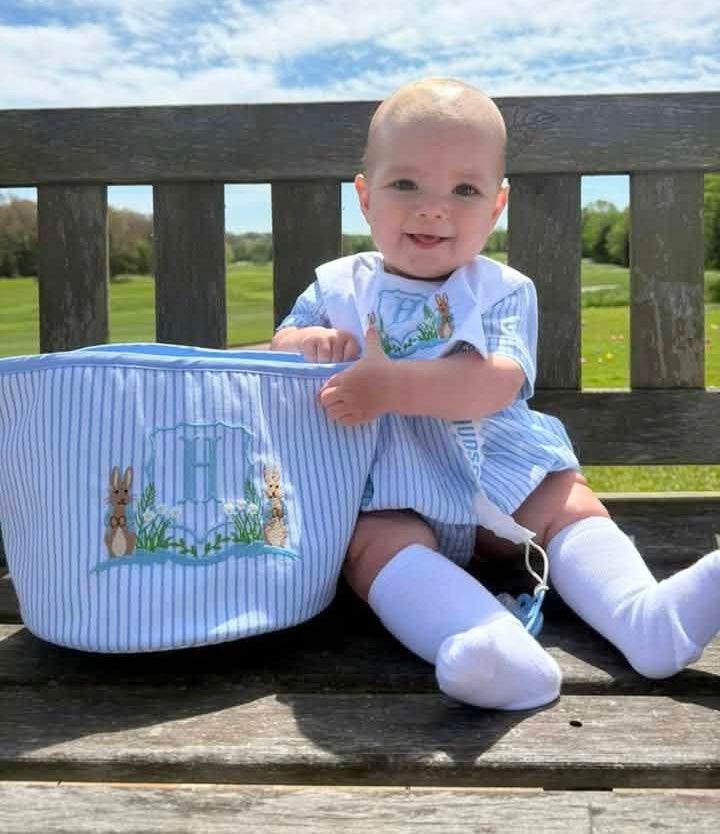 Pre Order 148: Bunny Crest- Blue Basket