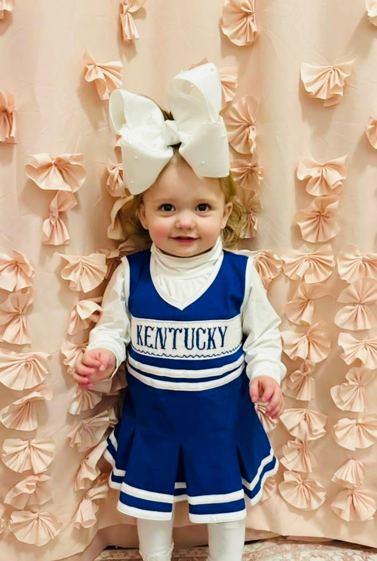 Pre Order 140: Team Spirit- Royal Blue & White Girls 3pc Cheer Set