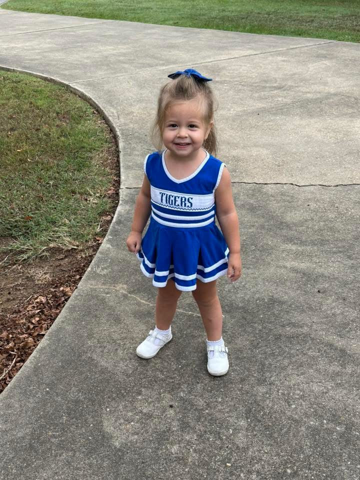 Pre Order 140: Team Spirit- Royal Blue & White Girls 3pc Cheer Set