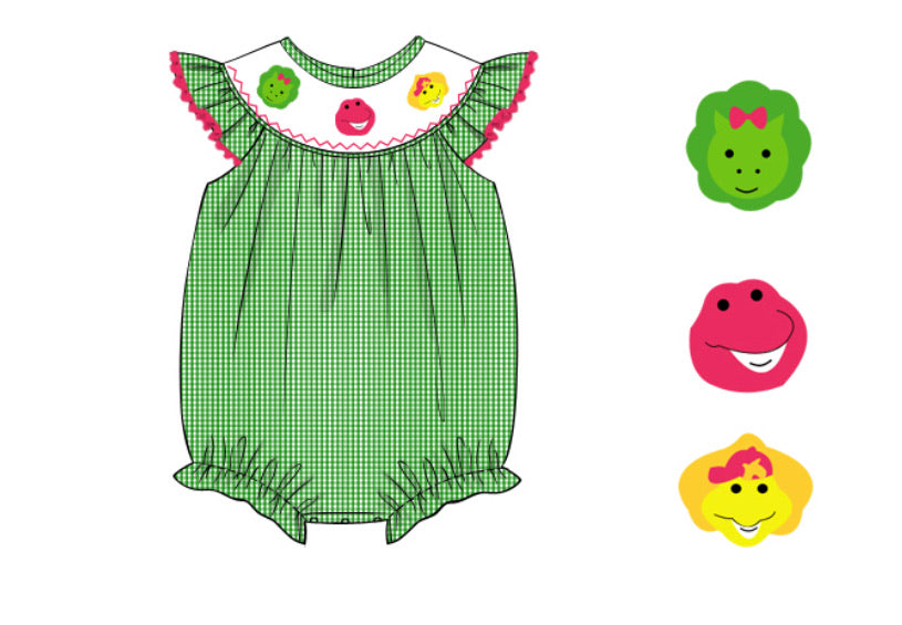 RTS: Girls Dino Friends Smocked Bubble