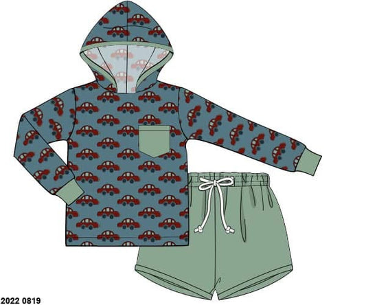 RTS: Boys Only- Car Knit Shortie Set