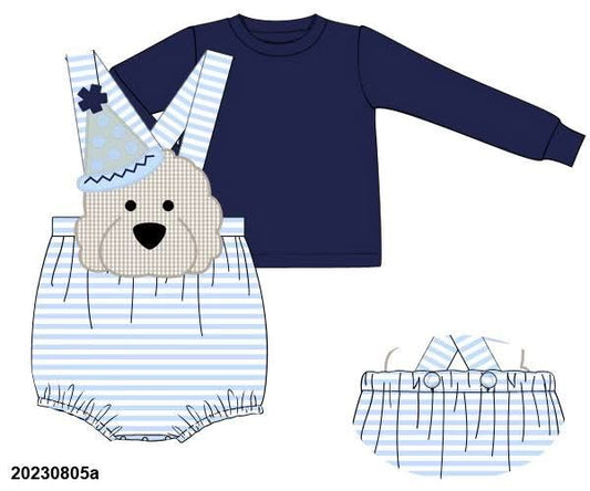 RTS: Doodle Party- Boys Knit 2pc Bubble