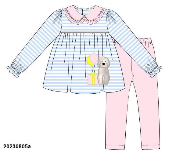 RTS: Doodle Party- Girls Knit Legging Set