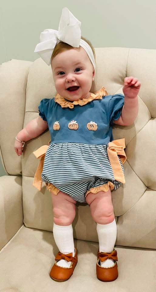 Pre Order 141: Bullion Pumpkins- Girls Knit Bubble