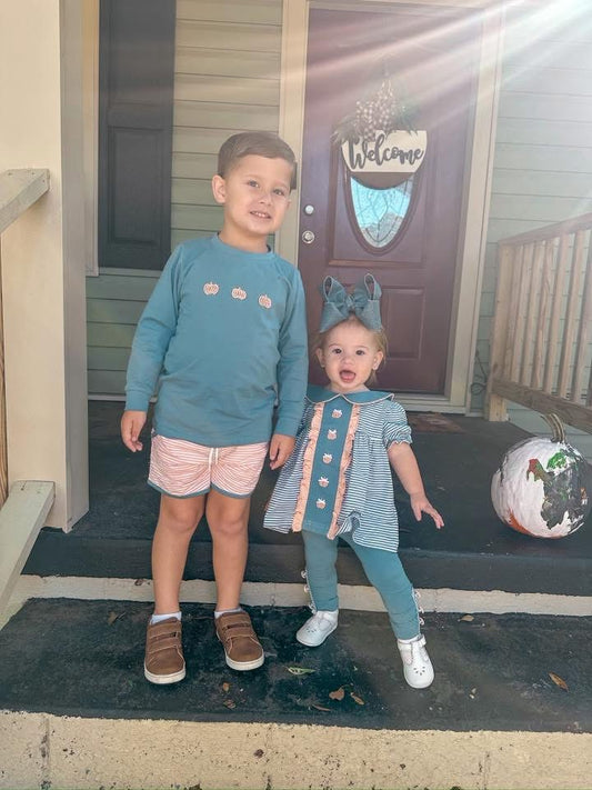 Pre Order 141: Bullion Pumpkins- Girls Knit Legging Set