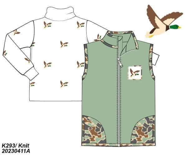 RTS: Boys 2pc Smocked Duck Vest