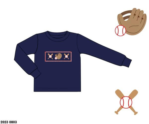 RTS: Boys Only- Baseball Smocked Shirt