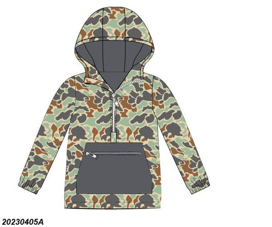 RTS: Boys Only- Hooded Camo Pullover