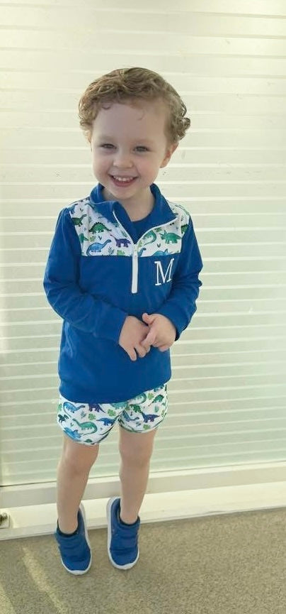 RTS: Watercolor Dinos- Boys Knit Pullover