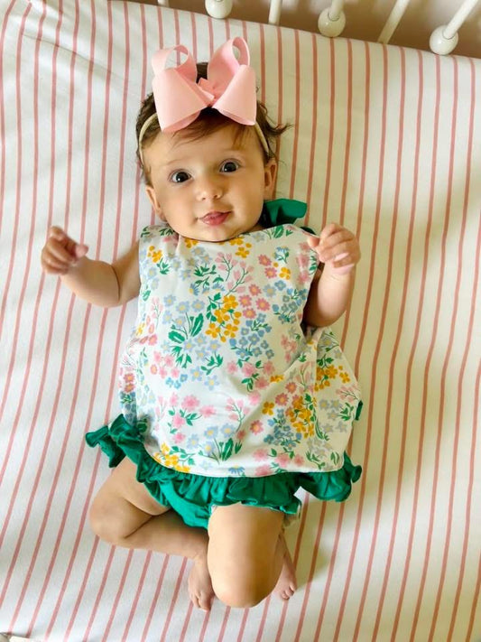 RTS: Flower Power- Girls Knit Bubble