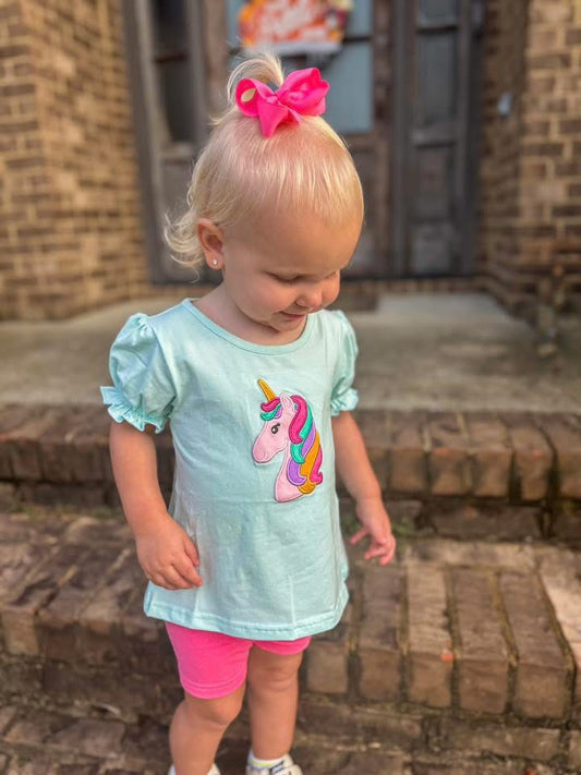 RTS: Girls Casual Mix & Match- Knit Unicorn Shirt