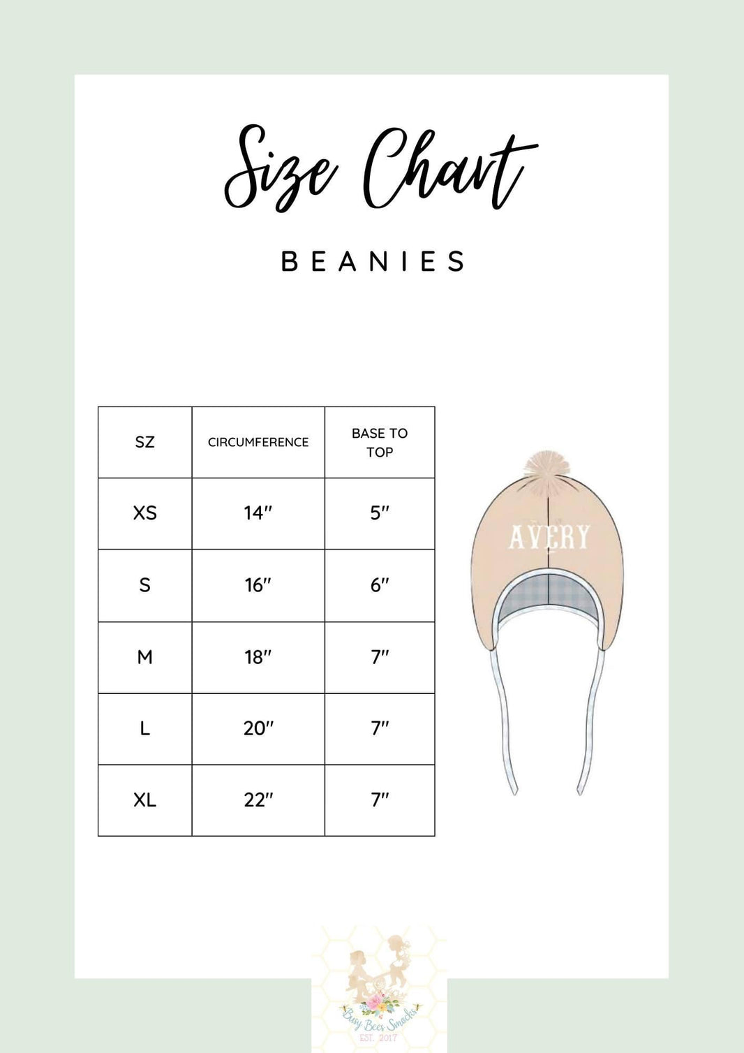Size Charts Busy Bee Smocks!