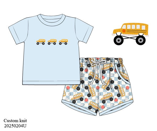 RTS: Cheese Wagons- Boys Knit Shortie Set