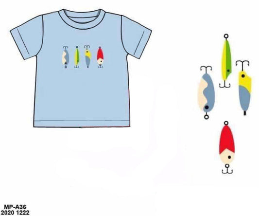RTS: Boys Only- Fishing Lure Knit Shirt