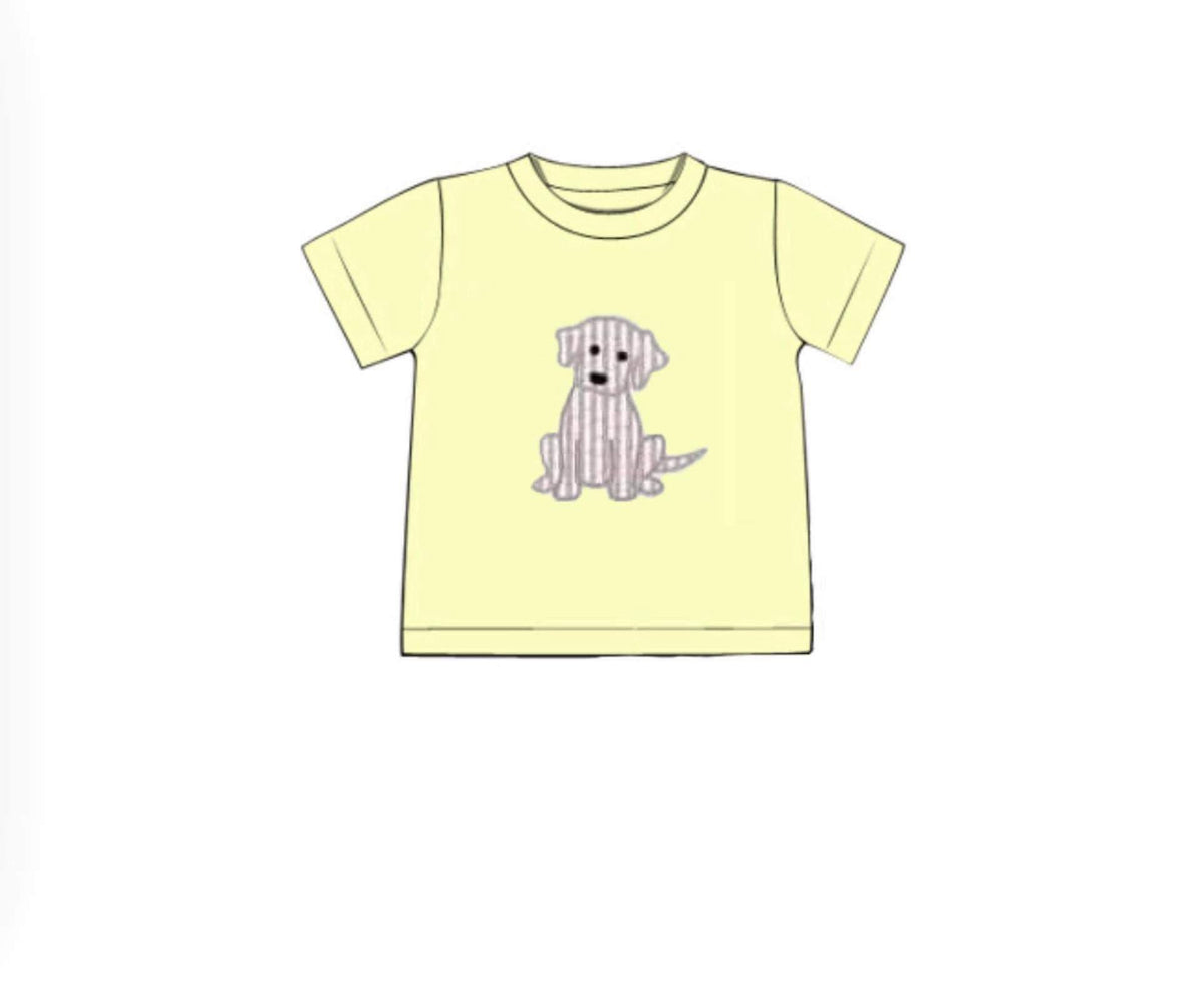 Pre Order 149: Spring Puppy- Yellow Shirt