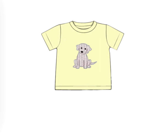 Pre Order 149: Spring Puppy- Yellow Shirt
