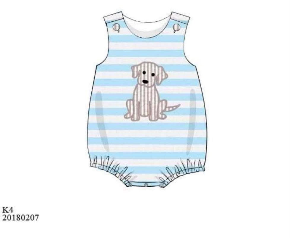 Pre Order 149: Spring Puppy- Boy Knit Bubble