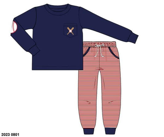 RTS: Full Count- Embroidered Jogger Set