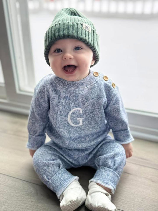 RTS: Comfy Cozy Joggers- Smoky Blue Sweater Jogger Set