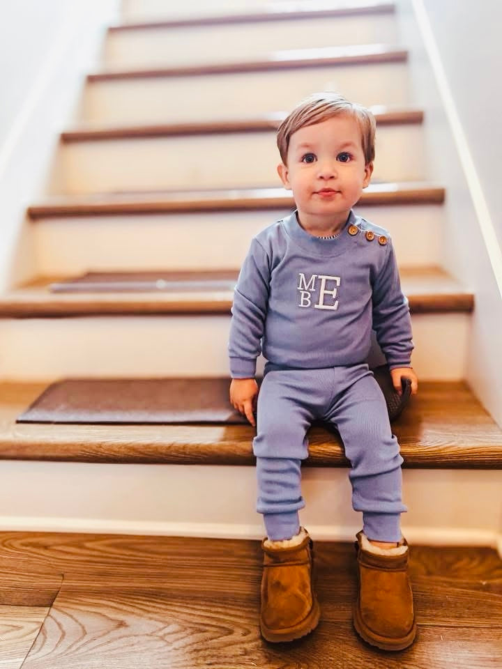 RTS: Comfy Cozy Joggers- Adult/Mini Cobalt Blue Sweater Jogger Set