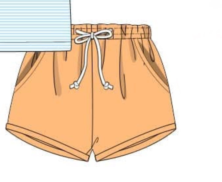 RTS: Mix & Match Bottoms- Boys Sherbet Orange Knit Shorties