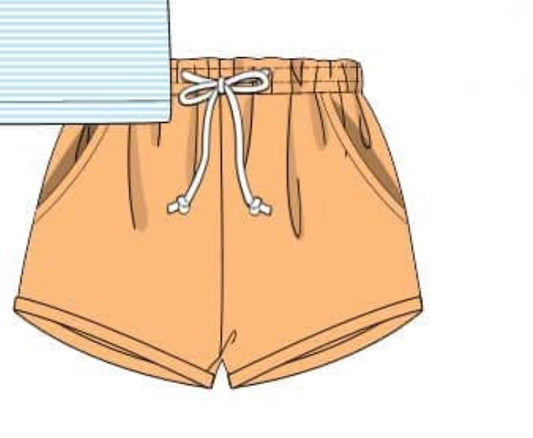 RTS: Mix & Match Bottoms- Boys Sherbet Orange Knit Shorties
