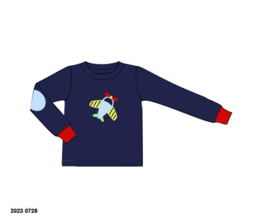 RTS: Boys Shirts & Jogger Packs- Airplane Applique Shirt