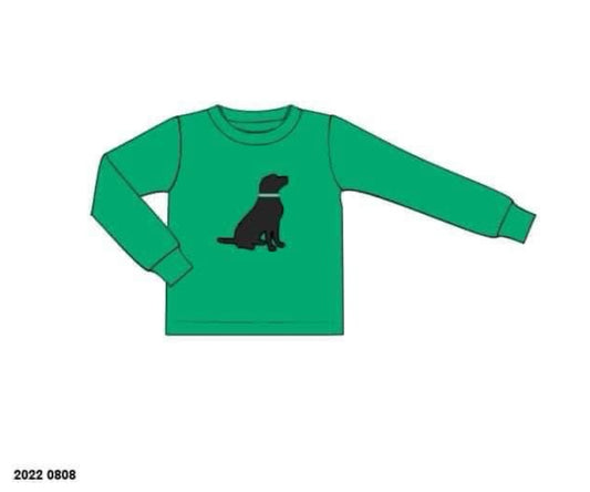 RTS: Boys Shirts & Jogger Packs- Black Dog Applique Shirt