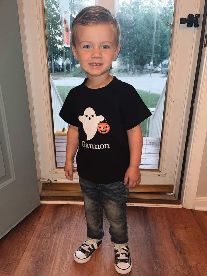 RTS: Halloween Shirt Only- Trick-or-Treat Ghost Boys Shirt