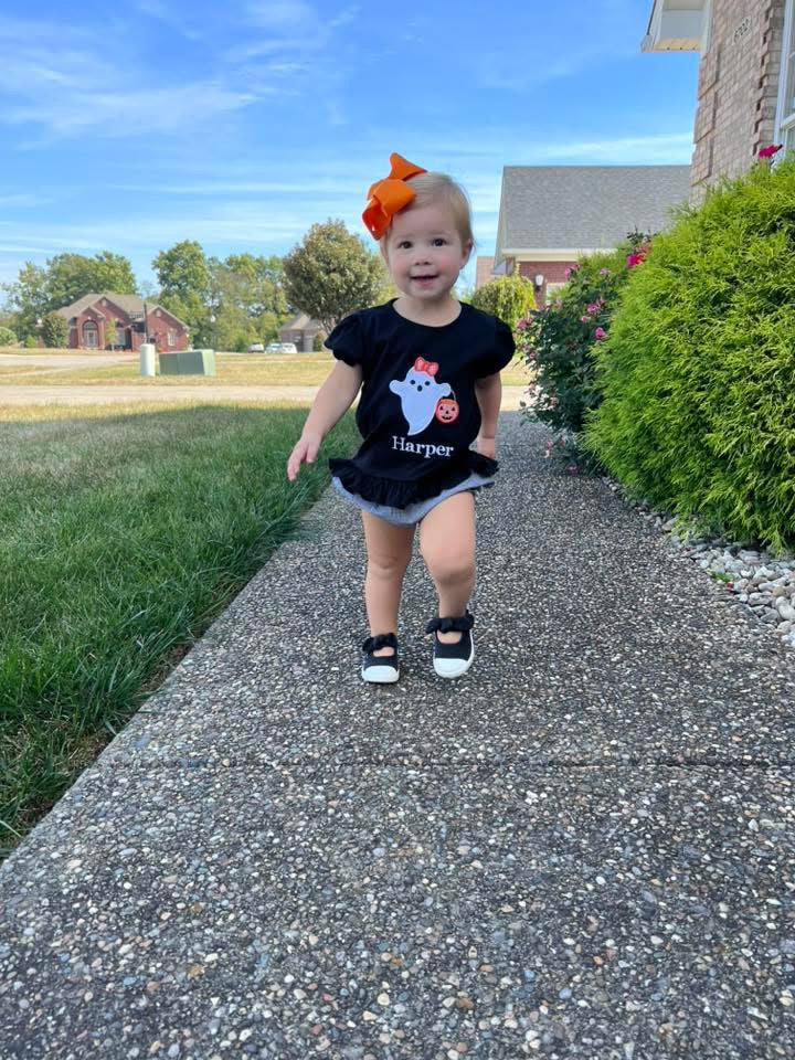 RTS: Halloween Shirt Only- Trick-or-Treat Ghost Girls Shirt (No Monogram)