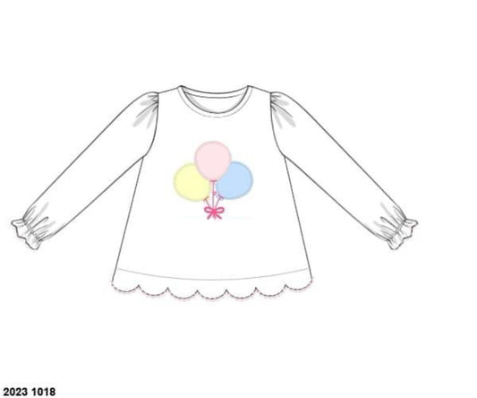 RTS: Winter Birthday- Girls Knit Applique Shirt