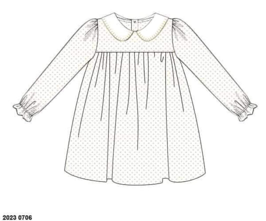 RTS: Khaki Bitty Dot & Gingham- Girls Knit Dress