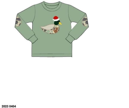 RTS: Camo Santa Duck- Boys Knit Shirt