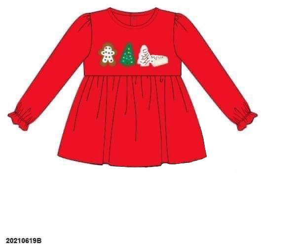 RTS: Shirt Only- Girls Christmas Snacks Applique