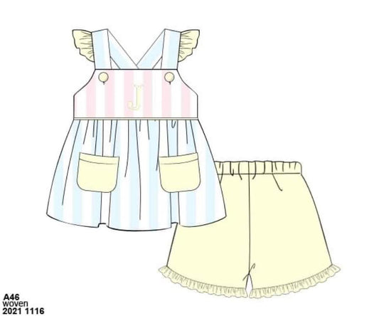 Customer Choice Pre Order 1: Girls Pastel Stripe Short Set