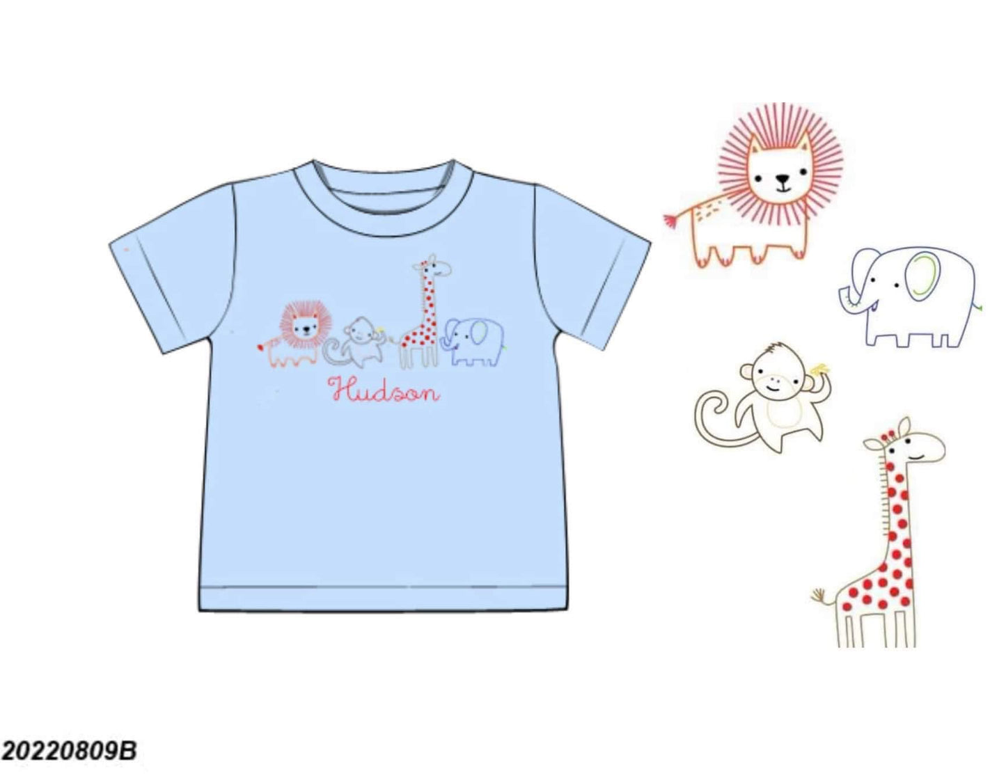 Customer Choice Pre Order 1: Boys Embroidered Zoo Shirt