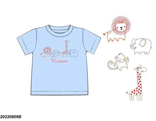 Customer Choice Pre Order 1: Boys Embroidered Zoo Shirt