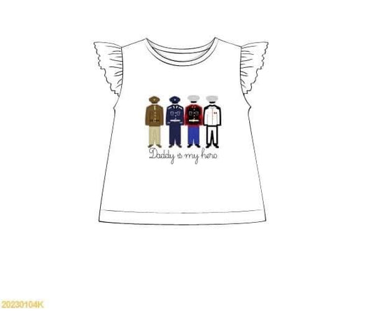 Customer Choice Pre Order 1: Girls "__________ is my hero" Military Branches Shirt