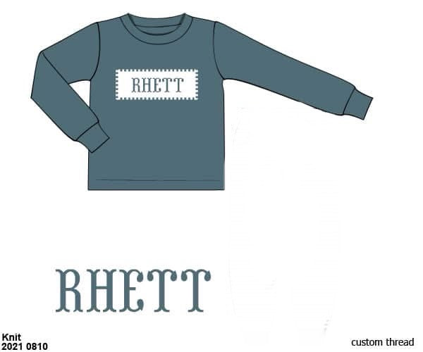 Customer Choice Pre Order 1: Boys Blue Stone Name Smock Shirt