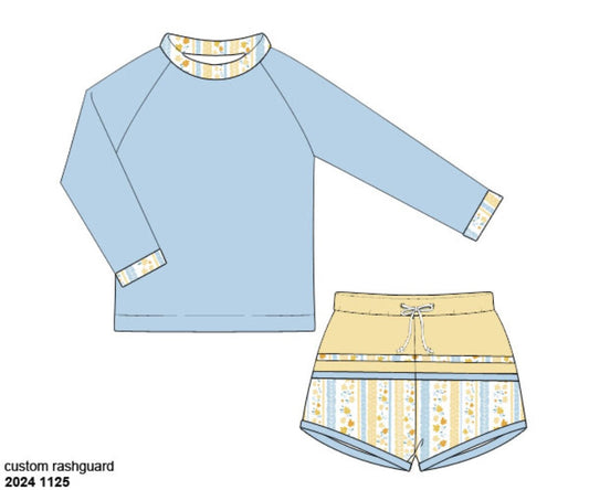 RTS: Goldie Swim- Boys 2pc Rash Guard Brief Swim Set