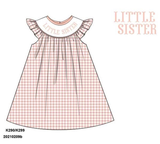 Customer Choice Pre Order 1: Girls Peach Pink Name Smock Bishop Dress