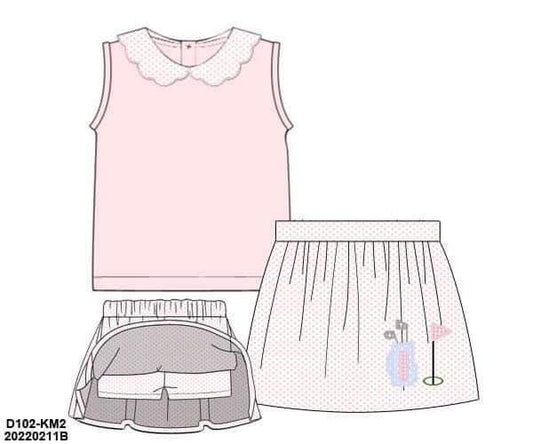 RTS: Golf- Girls Knit Skort Set