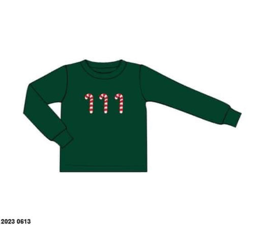 RTS: Shirt Only- Boys Trio Candy Canes