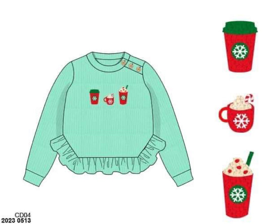 RTS: Christmas Sweaters- Girls/Adult Hot Drinks Sweater