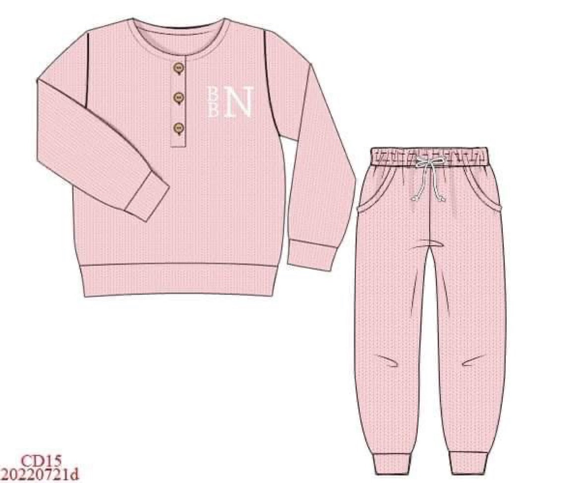 RTS: Christmas Sweaters- Unisex/Adult Pink Jogger Set (No Monogram)