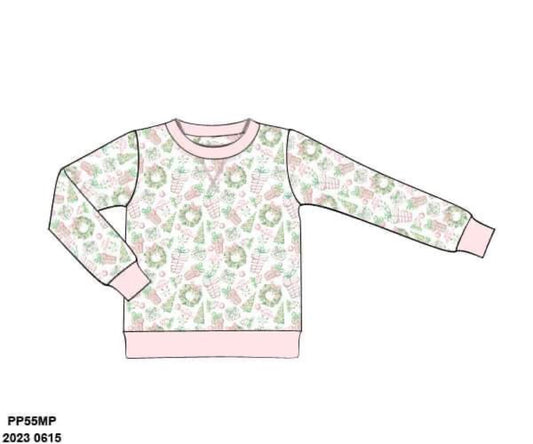 RTS: Mom/Kids Knit Pullovers- Pink Tree & Presents